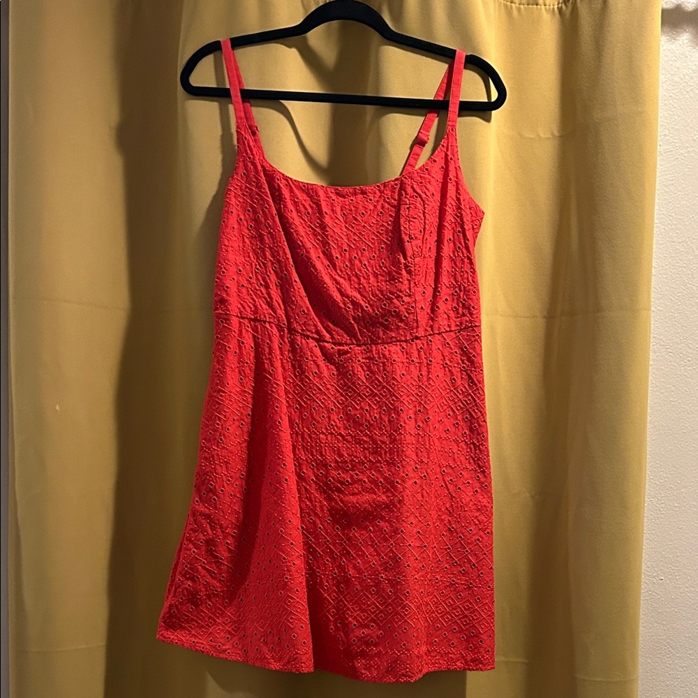 Old Navy Coral Red Textured Sundress